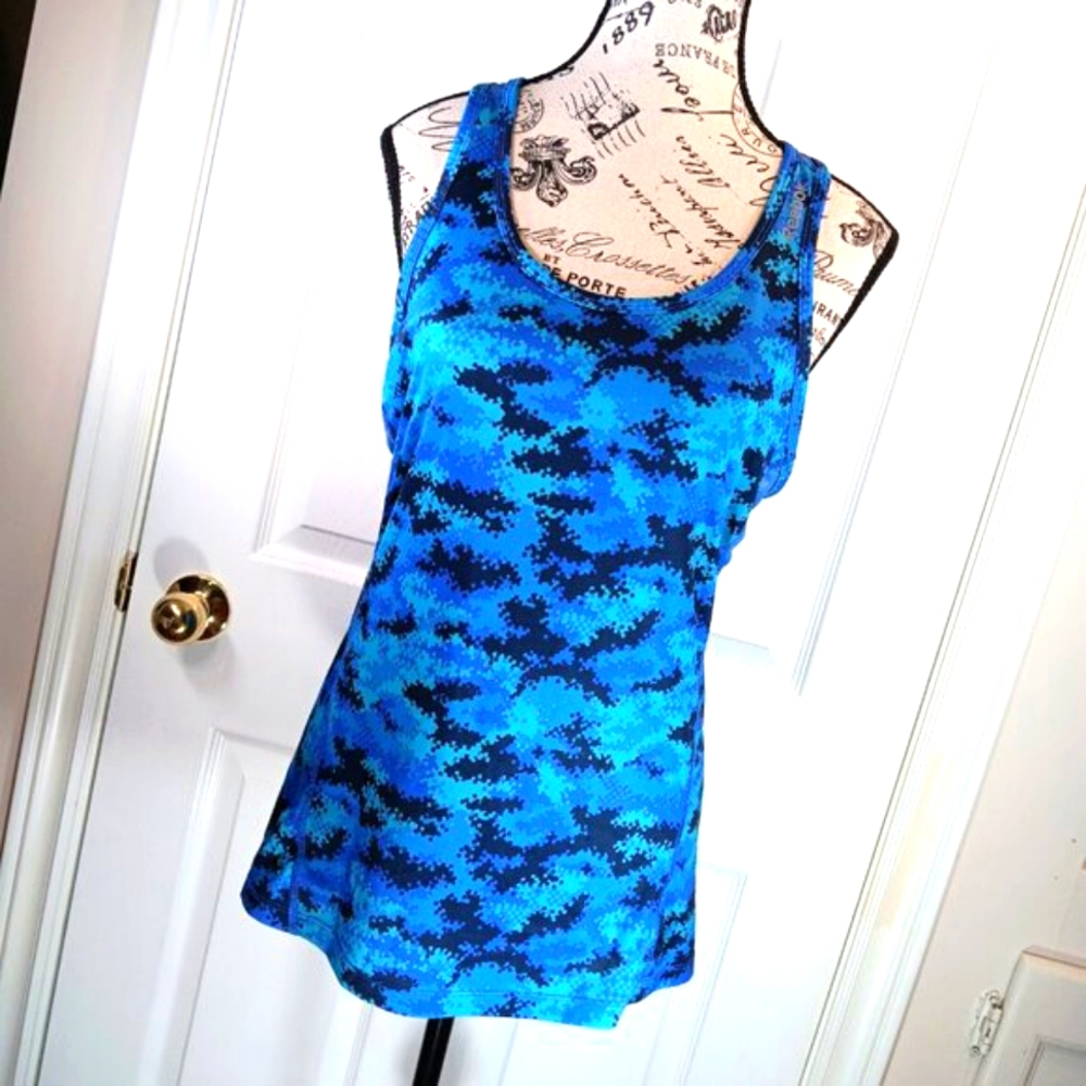 NWOT Reebok Women's Blue Black Racer Back Tank Top Activewear Size M - Picture 6 of 13